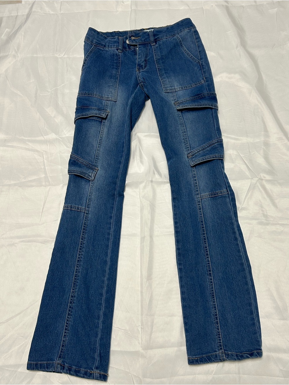 Almost Famous Blue Cargo Jeans – Size 0